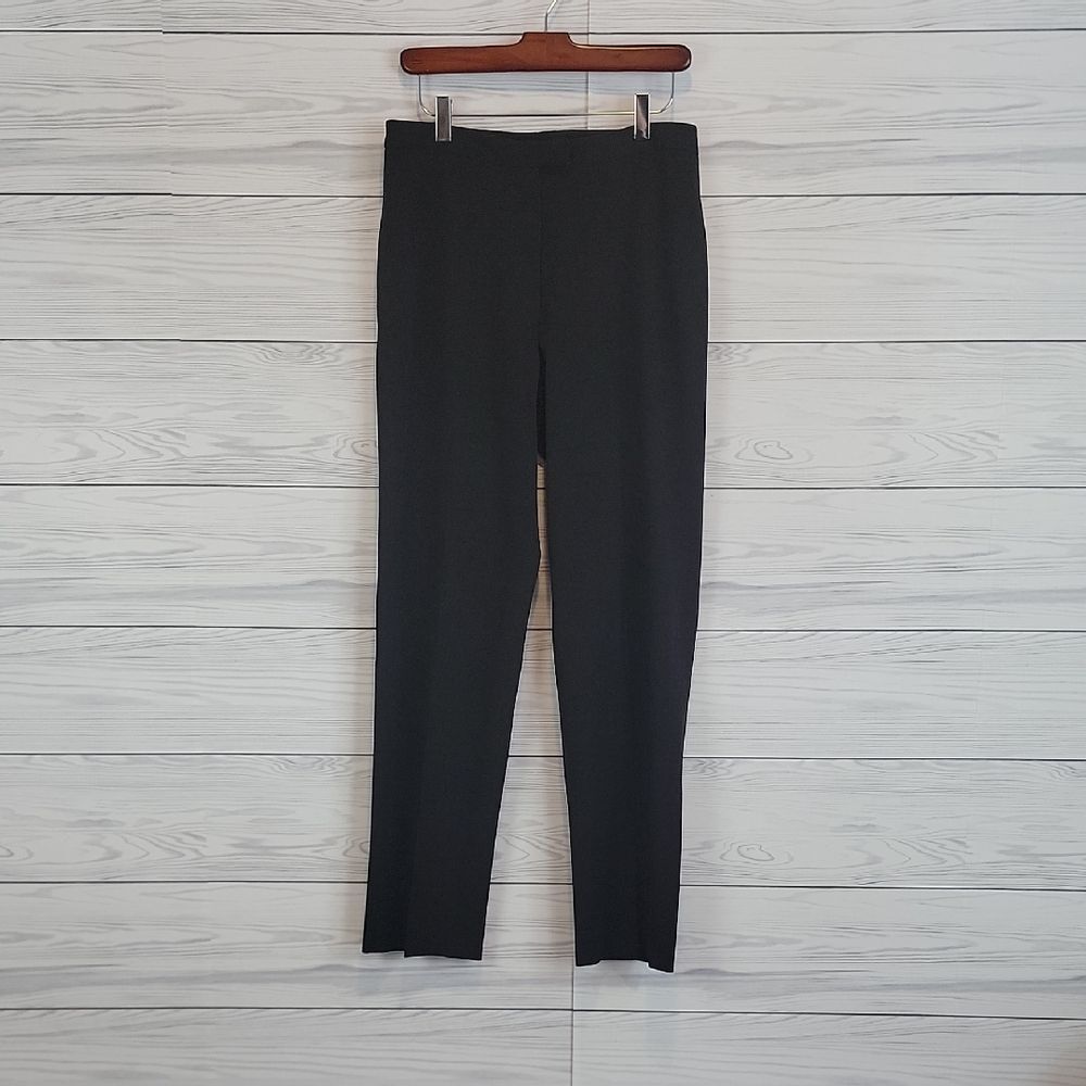 Faconnable Trousers Classic Black Straight Leg  Womens Size 7/8 Long Waist 30"
